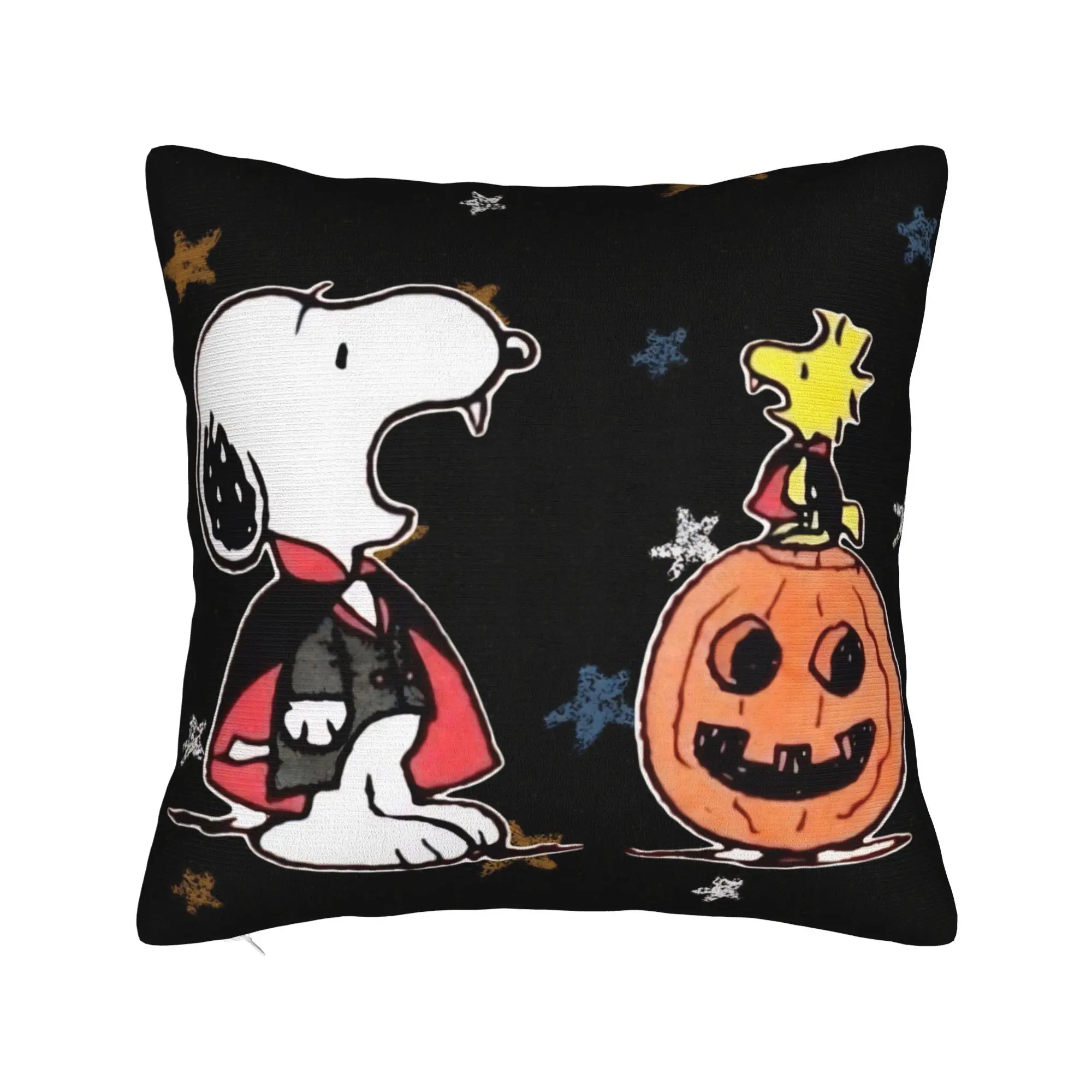 Halloween Snoopys Square Pillow Cases Pumpkin Star Cushion Covers Polyester Decorative Pillowcase for Living Room 40x40cm