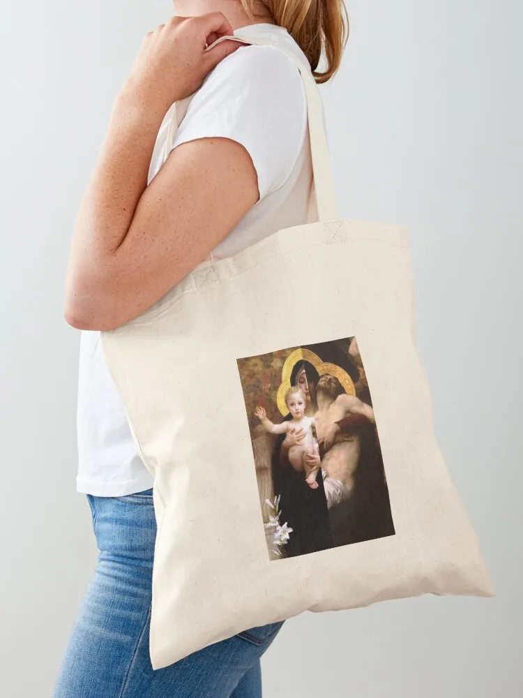 From Birth till Death, La Vierge au Lys (1899) and Pieta (1876) from William Bouguereau Tote Bag hand bag ladies Canvas Tote Bag