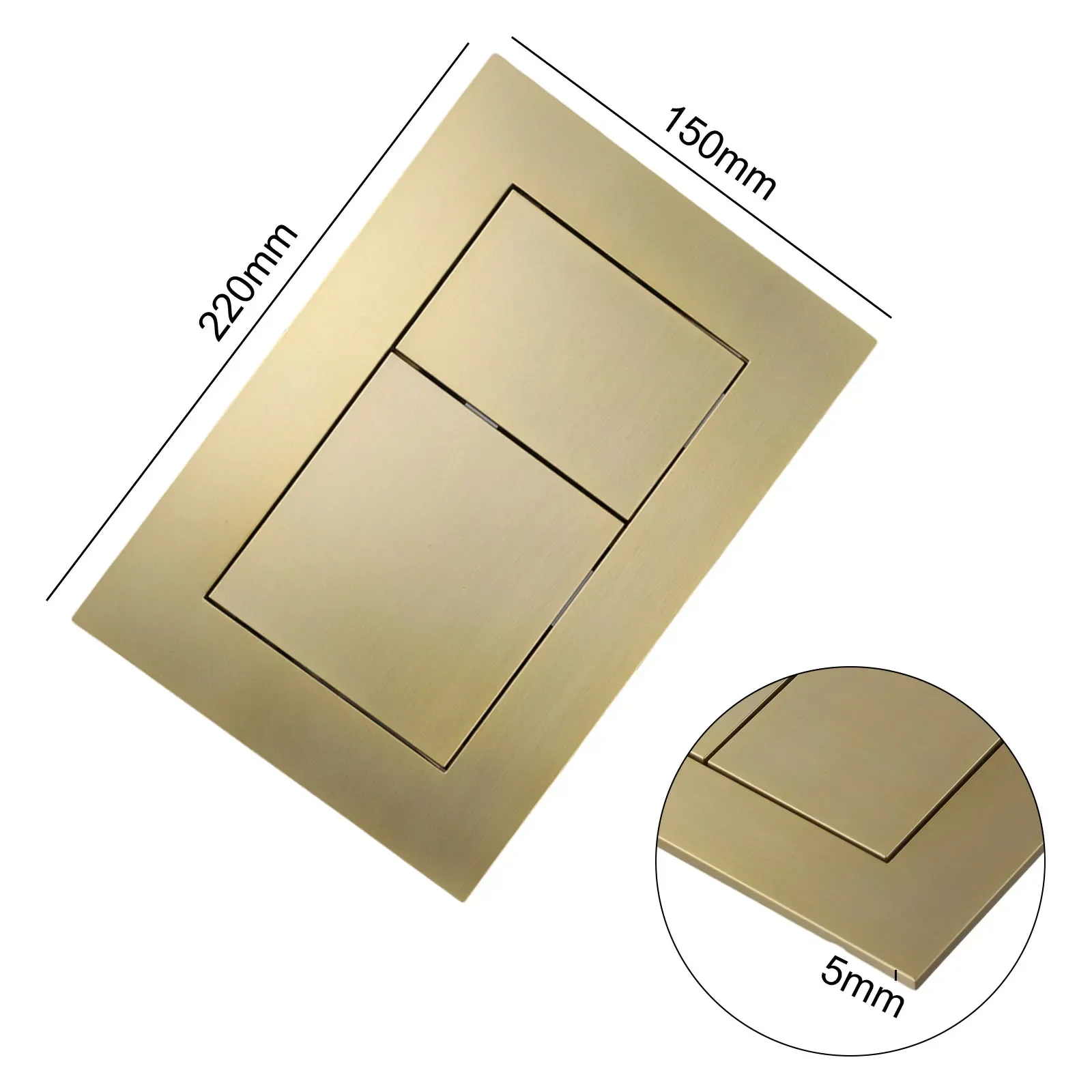 Work Panel For TECE Bright Gold Brushed Gold Dual Flush Plate Plastic Construction Sleek And Stylish Design Compact Space Saving