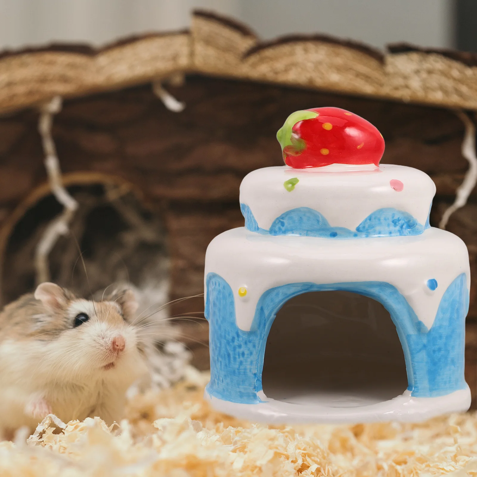 

Pet Summer House Ceramic Hideout Cool Cozy Chinchilla Nest Hamster Bed Small Animal Habitat Shelter Beds Accessories Cooling