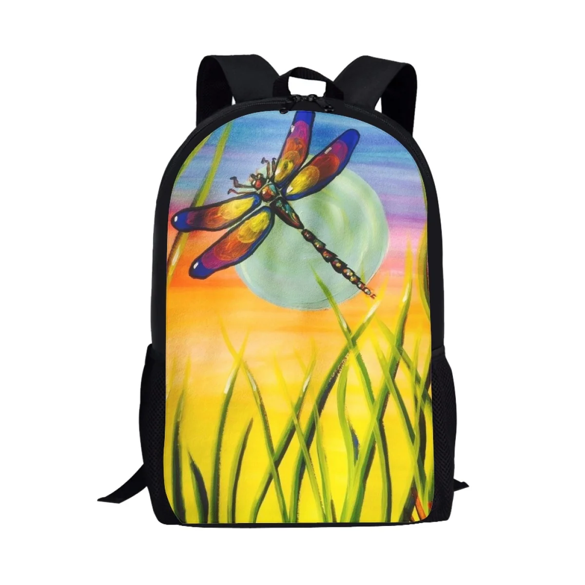 Funny Dragonfly Animal Art Design School Bag for Kids Boys Girls Book Bag Casual Backpack Teenager Travel Storage Rucksacks