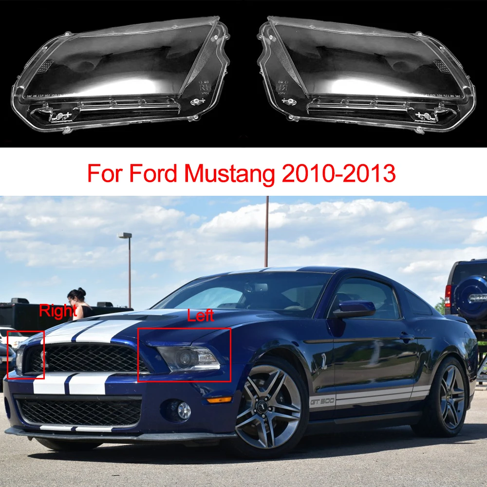 For Ford Mustang 2010 2011 2012 2013 Car Headlamps Cover Lens Transparent Glass Lampshade Headlight Shell