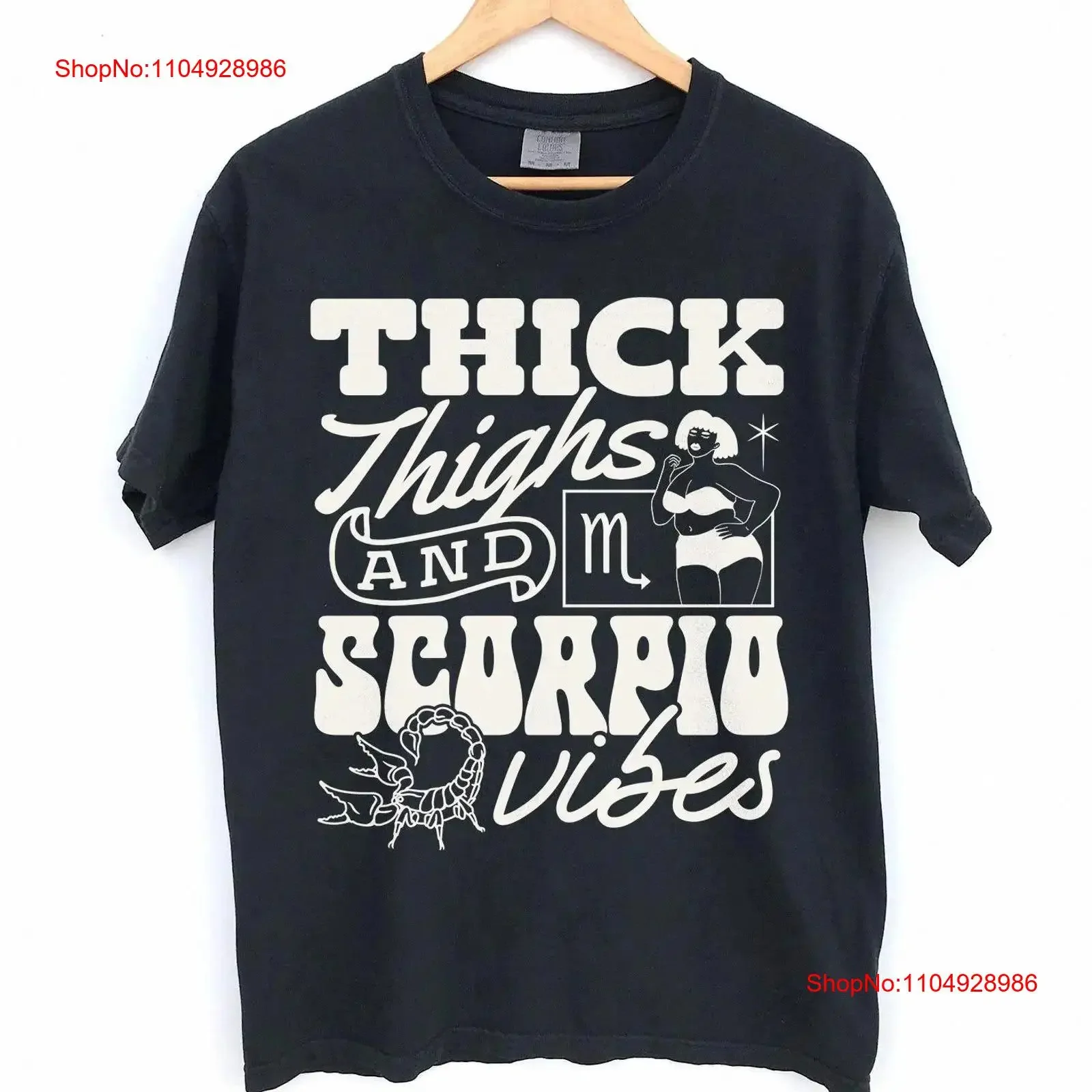 سميكة الفخذ العقرب المشاعر قميص مضحك هدية الأم عيد الأم أمي من زودياك الأسود الملكة الفخذين النساء خمر غسلها عادية #1