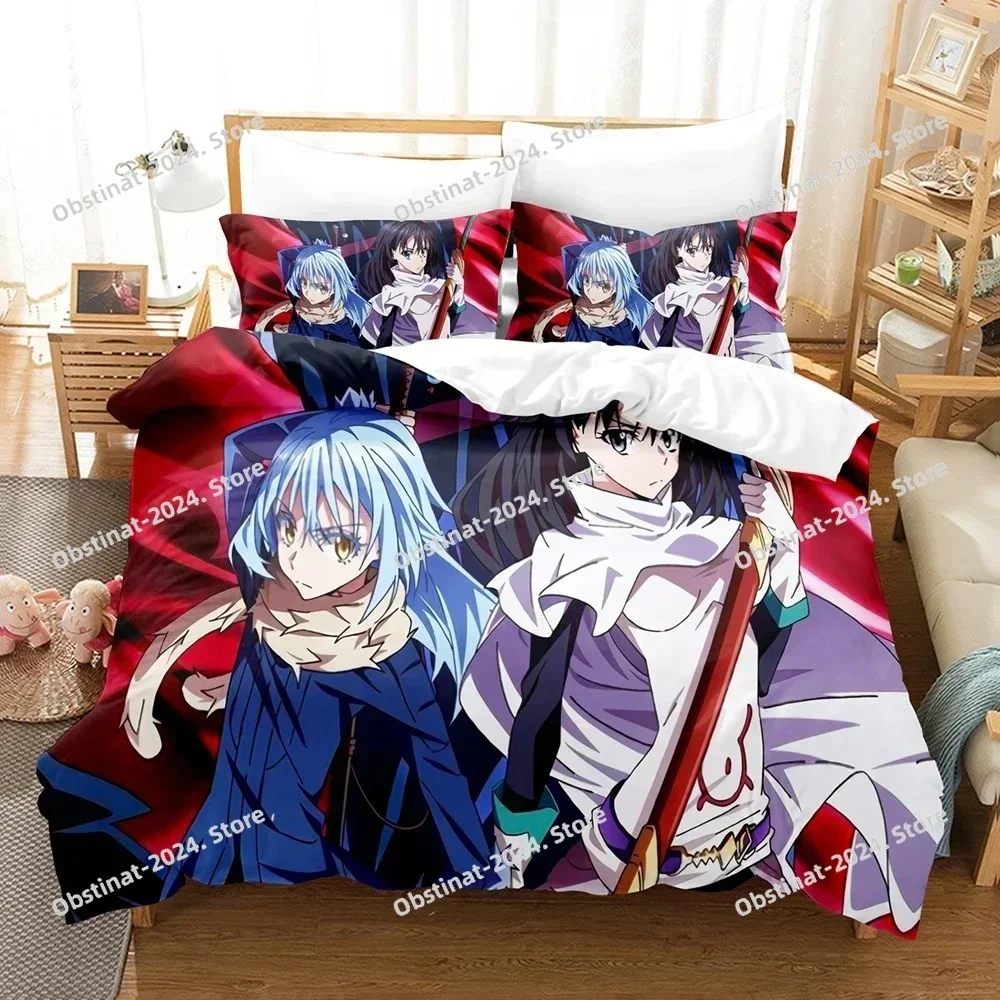 Anime Bedding Set That Time I Got Reincarnated As A Slime Rimuru Kids Gift Duvet Cover Pillowcases Full Queen King Single Size
