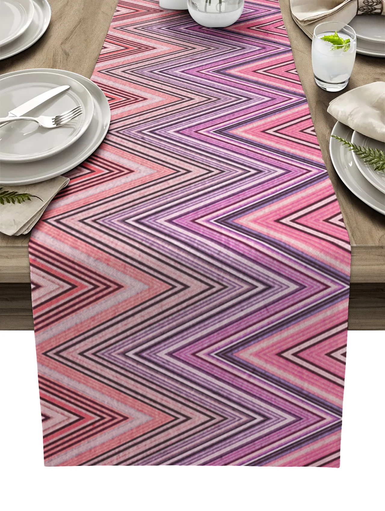 

Ethnic Style Zigzag Stripes Abstract Linen Table Runners Kitchen Table Decoration Dining Table Runner Wedding Party Supplies