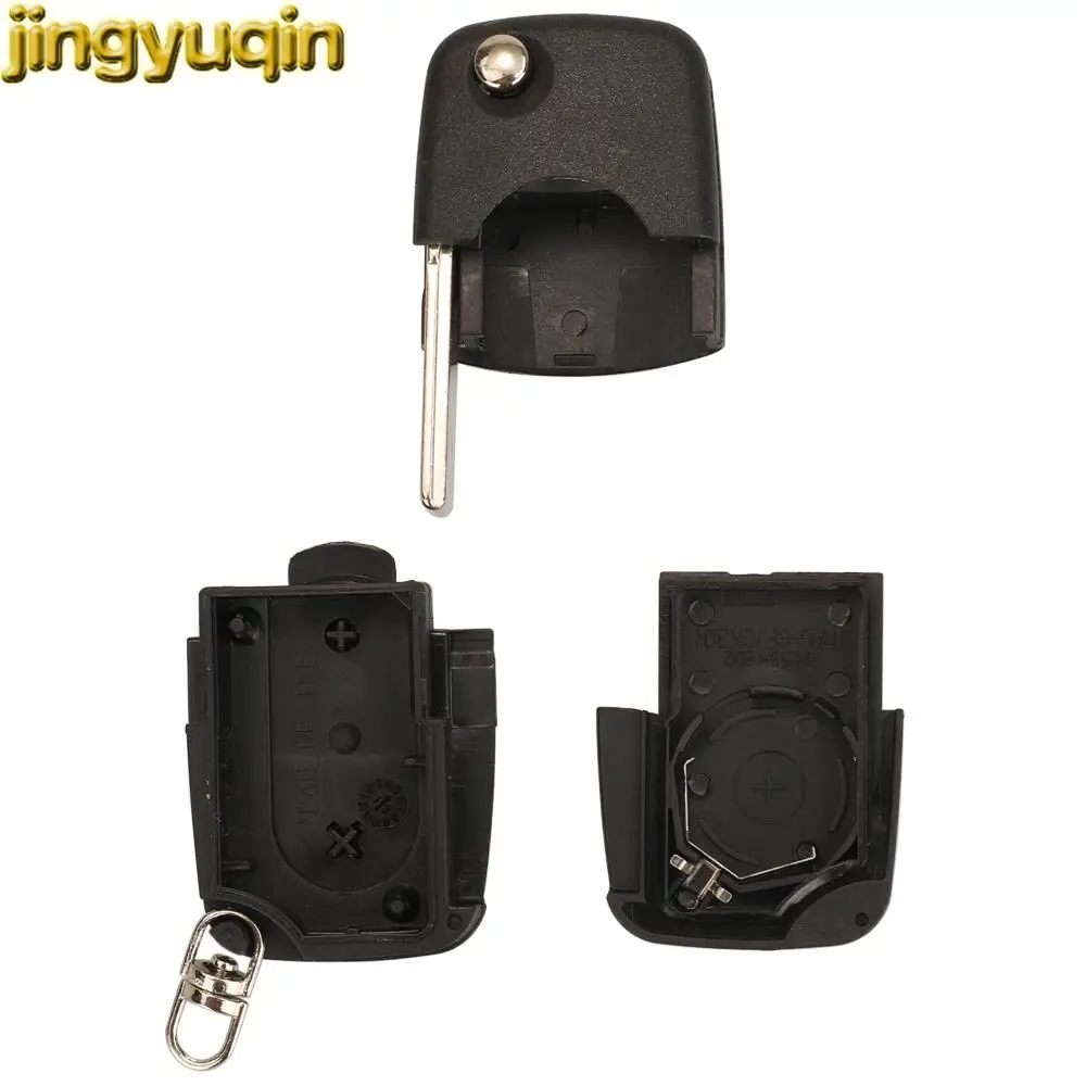 Jingyuqin 2 Buttons Flip Remote Car Key Fob Shell 1J0959753A For Volkswagen Vw Golf Jetta Passat Beetle MK4