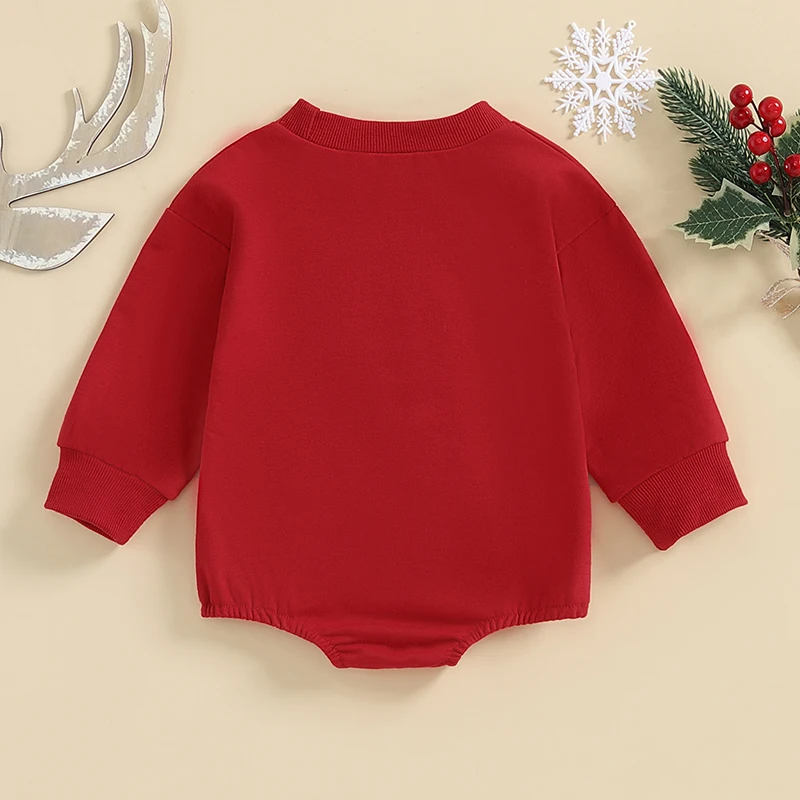 Pelele de Navidad para Bebé y Niño, sudadera de manga larga con bordado de dibujos animados, Mono para Otoño e Invierno