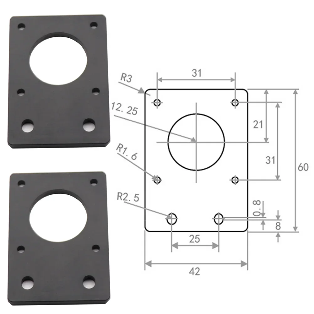 2-10pcs Aluminum Plate 42 Stepper Motor Bracket Nema17 Thickness 4mm for 2020 2040 Aluminum Profile for CNC 3D Printer Ender 3