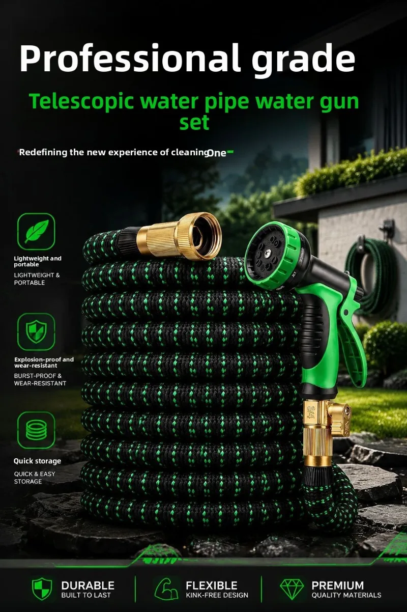 Home Garden Car Wash Watering Magic Automatic Retractable Water Pipe Set Garden Hose Pipe Fast Delivery