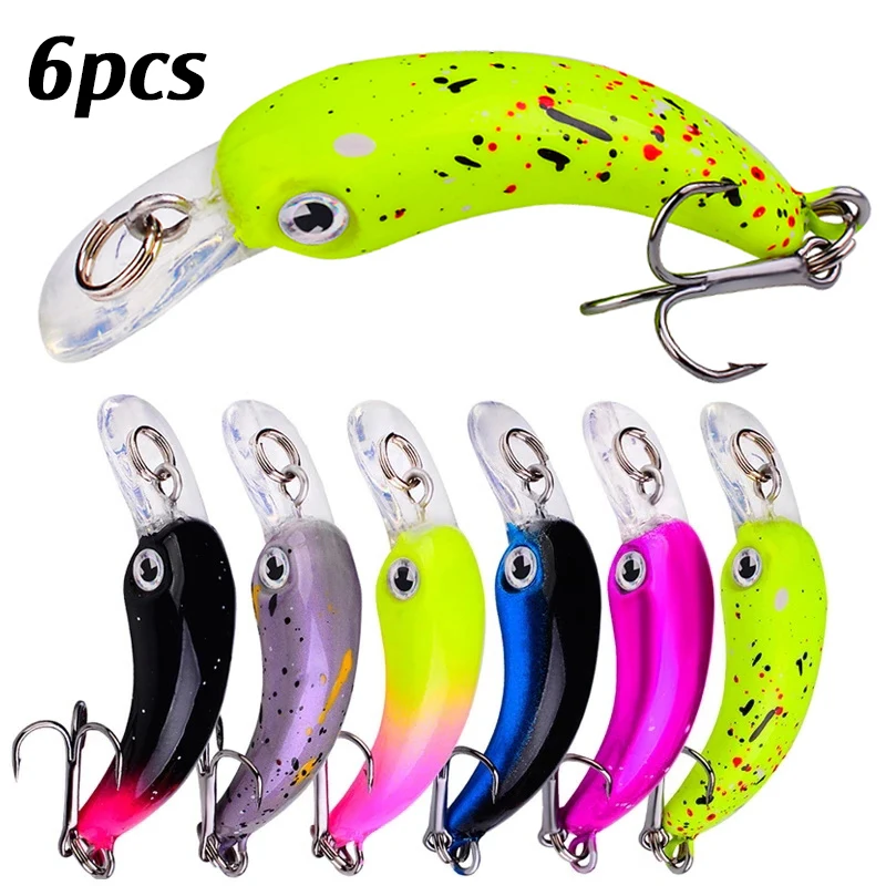 6Pcs Langsam Sinkende Angeln Locken Micro Lockt Künstliche Minnow Köder Wobbler Für Forelle Bass Barsch