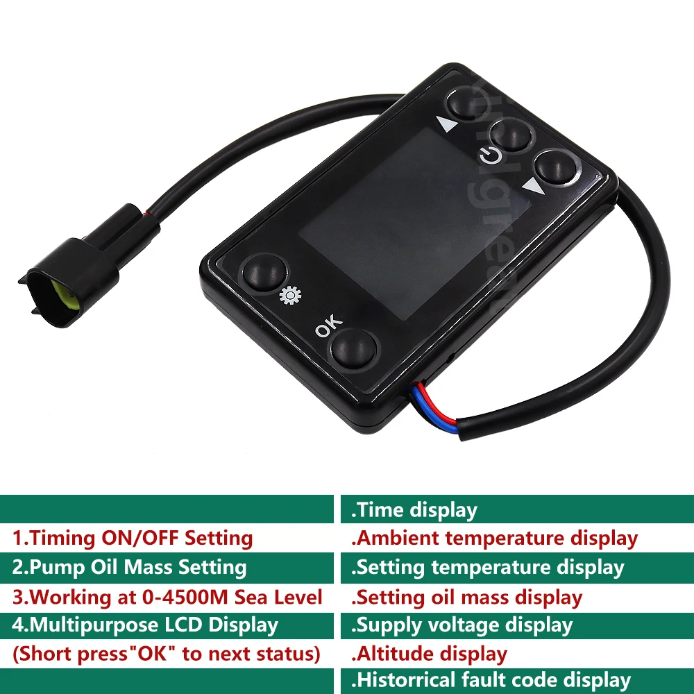 2KW 5KW 8KW 12/24V Diesel Air Heater LCD Monitor Switch+Control Board Motherboard+Remote Controller Similar Eberspacher Webasto