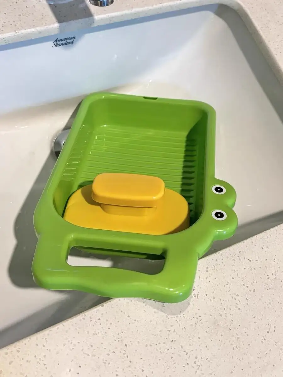 

New Sle Inteated Crocodile Design Laundry Board And Basin for Babies to Wa Underwear And Sos Cute Face Basin Home Use