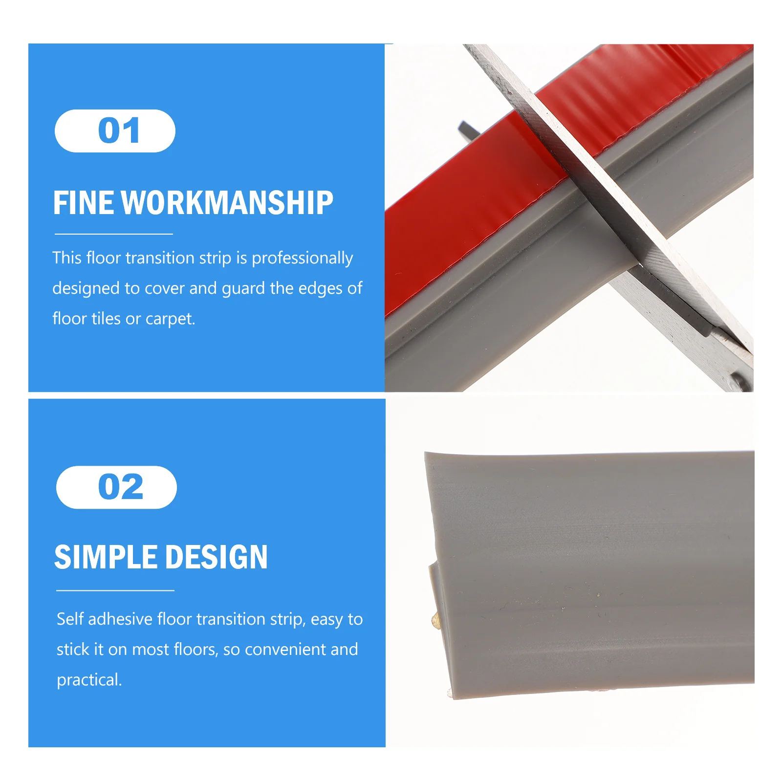 Floor Transition Strip 60Inch Self Adhesive Pvc Edge Guard For Tile Hotel Transition Strip Trim