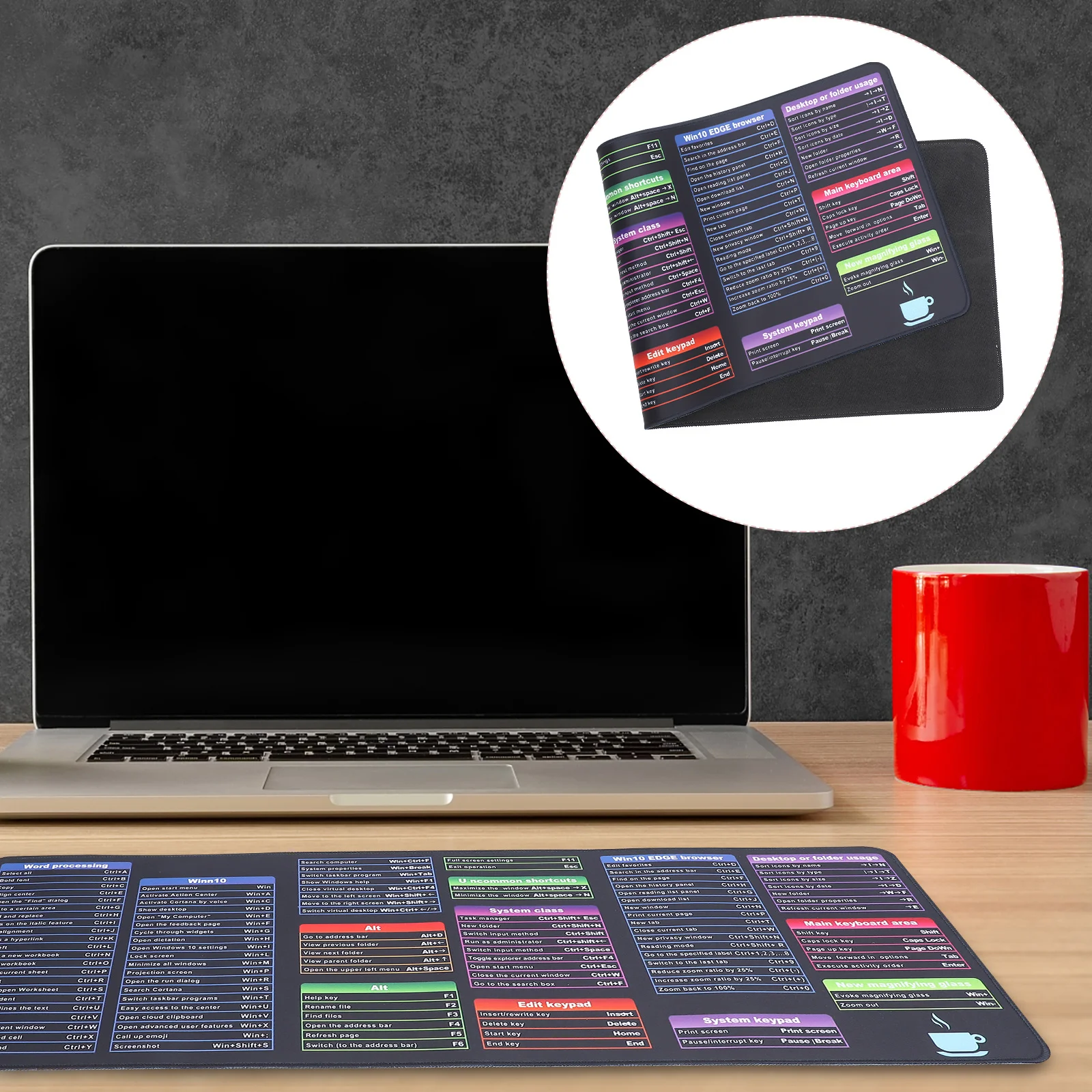 

Keyboard Mouse Pad Desk Mat Non-Skid Rubber Bottom Smooth Surface Desktop Mouse Pad for Office Gaming Study Home