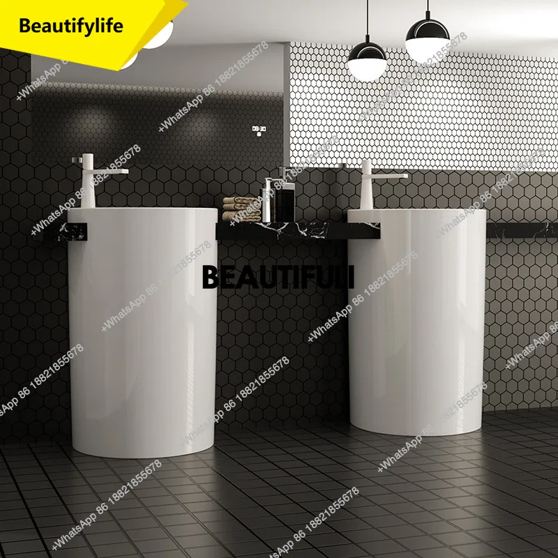 

a13 German style high-quality single hole column basin,light luxury and fashionable white ceramic column basin,for hotel,bar