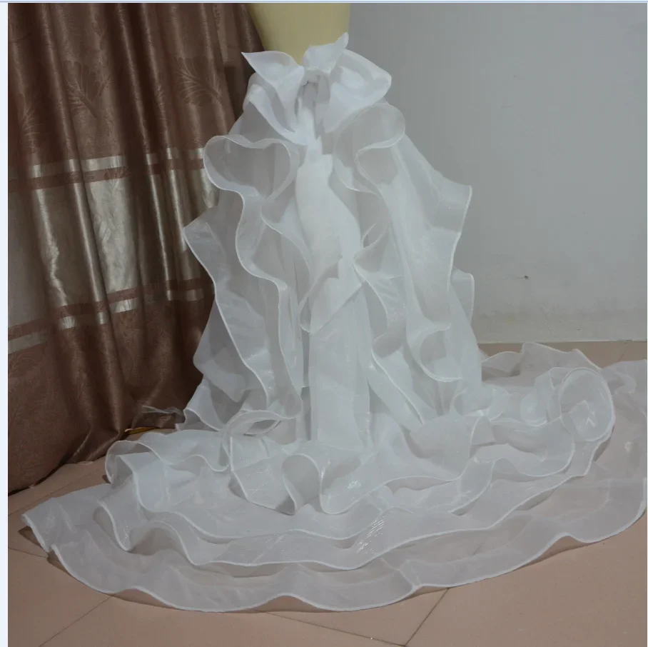 wedding removable organza skirt bride Detachable Train skirt  Cathedral train custom size