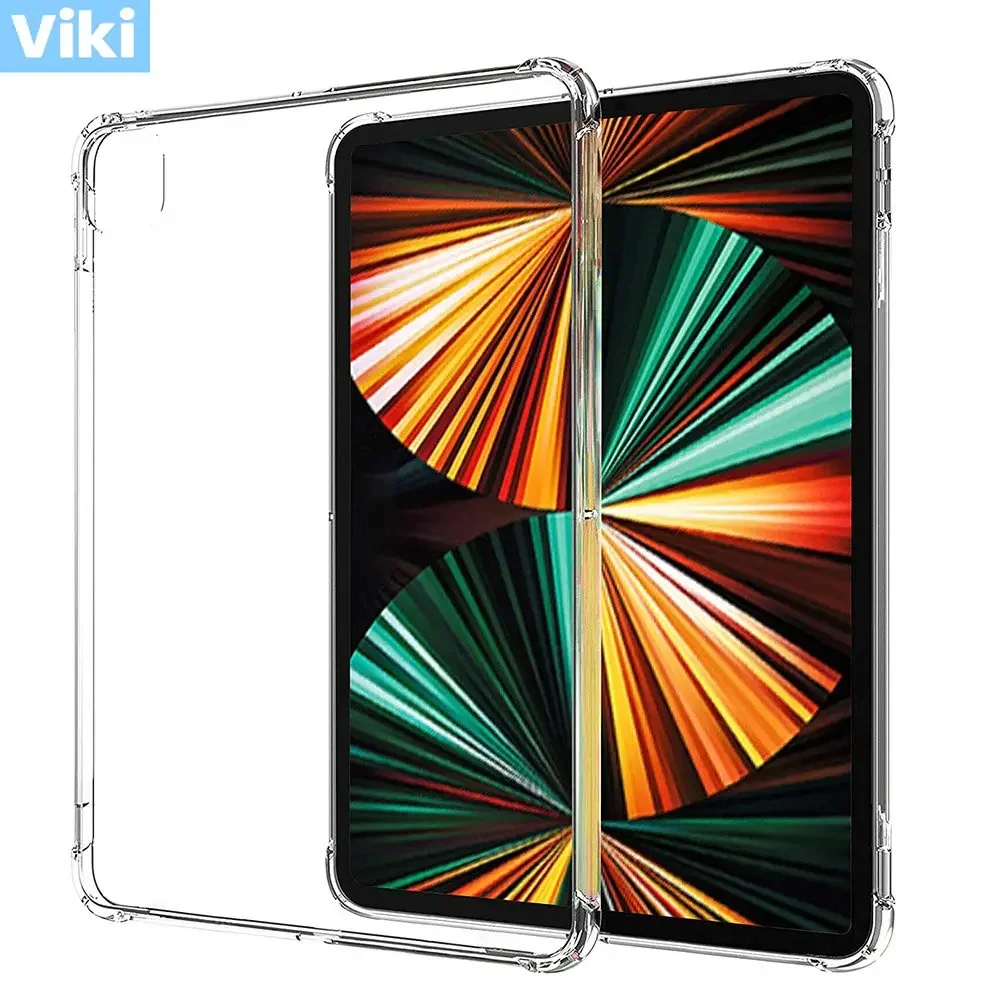 Capa transparente para apple ipad pro 11 12.9 2015 2017 2018 2020 2021 2022 à prova de choque macio tpu silicone escudo tablet volta caso