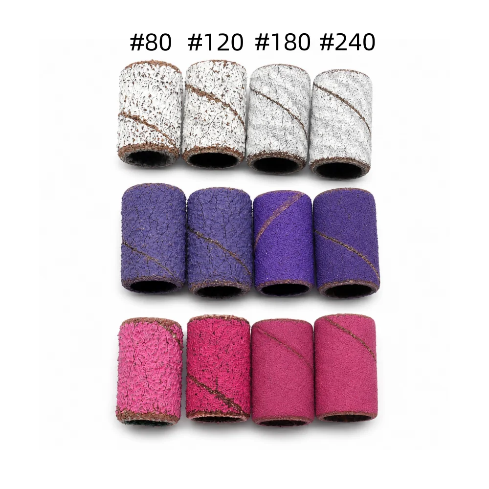 20Pcs Large Nail Sanding Bands 80/120/180/240 Grit with Mandrel 3/32 Inch Shank for Gel Polish Acrylic Removal Manicure Drill20P view 5