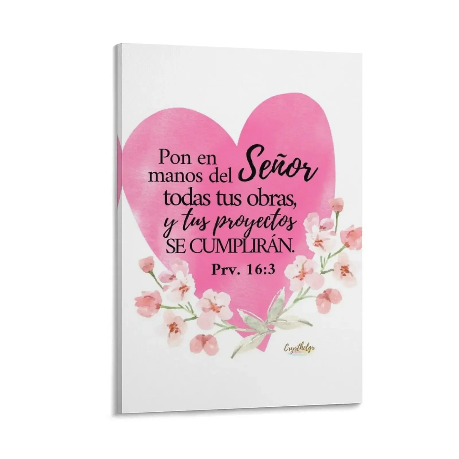 

Bible Verse Put all your works in the hands of the Lord, and your plans will be fulfilled Proverbis 16:3 Spanish Canvas Painting