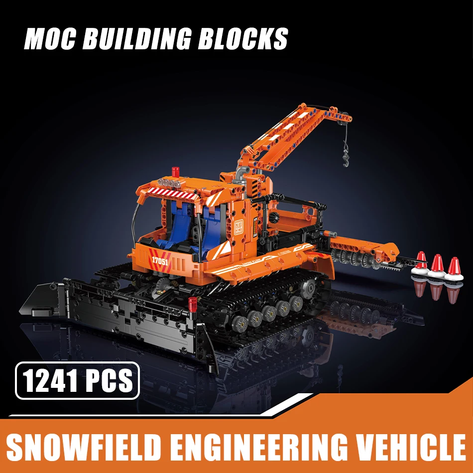 1241Pcs MOC Technical Snowfield Engineering Vehicle Model Building Blocks Electric Remote Control DIY Bricks Toys Gifts for Kids