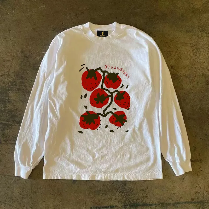 Long Sleeve 310 Pure Cotton Men's T-Shirt Upward Hero Non-Light American Style Couple's T-Shirt Youth Loose Fit Printed Tee