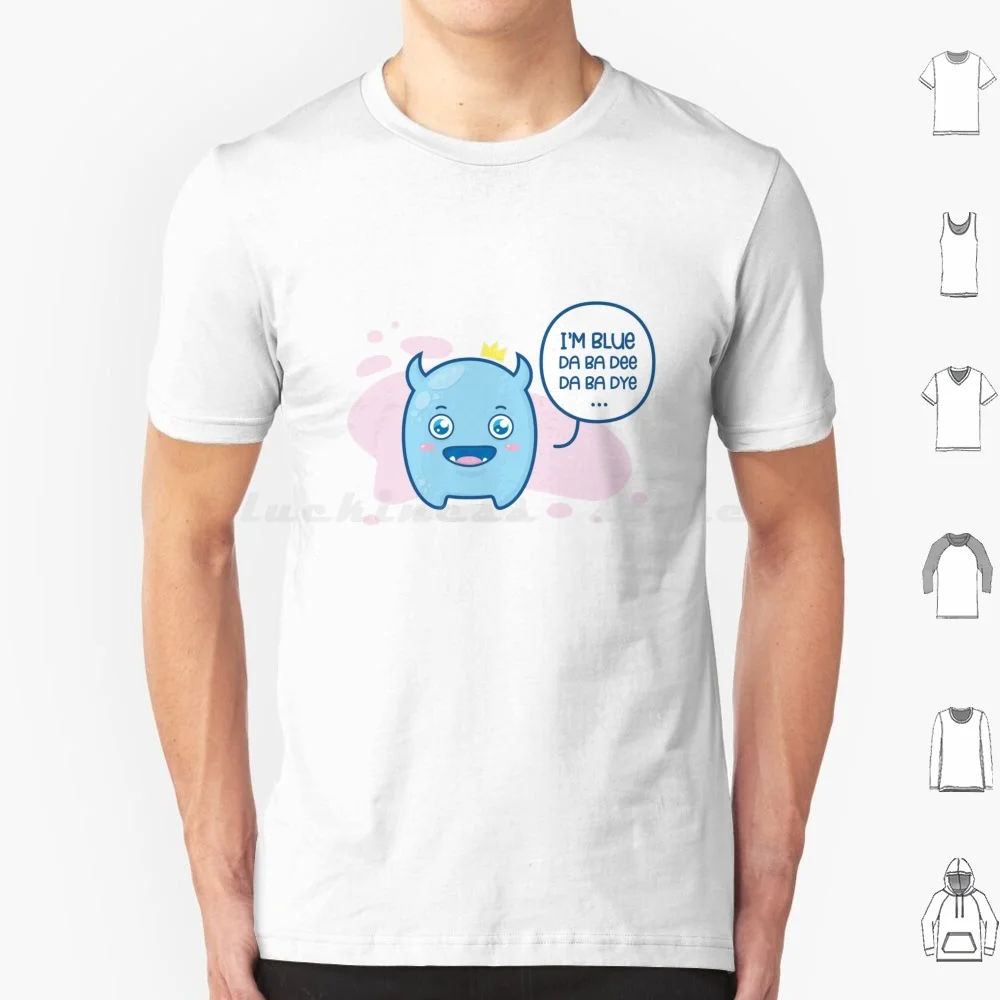 تي شيرت أنا أزرق (دا با دي دا با دي ) مقاس كبير 100% قطن Im أزرق دا با دي دا با دي دا با دي إذا كنت أخضر سأموت #1