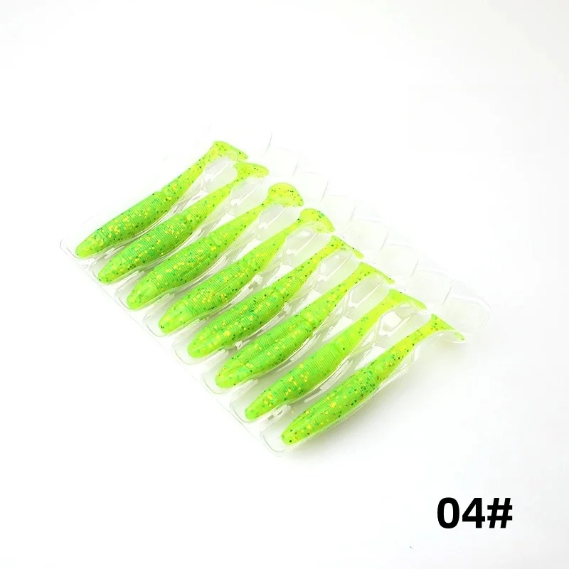 SWOLFY 8PCS TPE T-Schwanz Weiche Angeln Köder 3,5g/75mm Schwimmende Swimbait Wobbler Künstliche köder Silikon Bass Fishing Tackle – Detail 15