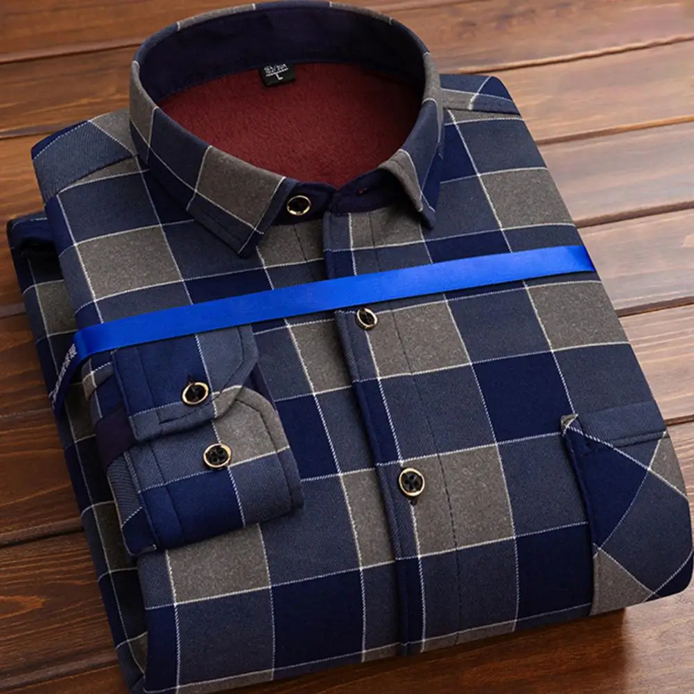 Camisa informal de un solo pecho para hombre, cárdigan con estampado a cuadros Vintage, elegante, Top de mediana edad, suave, Formal