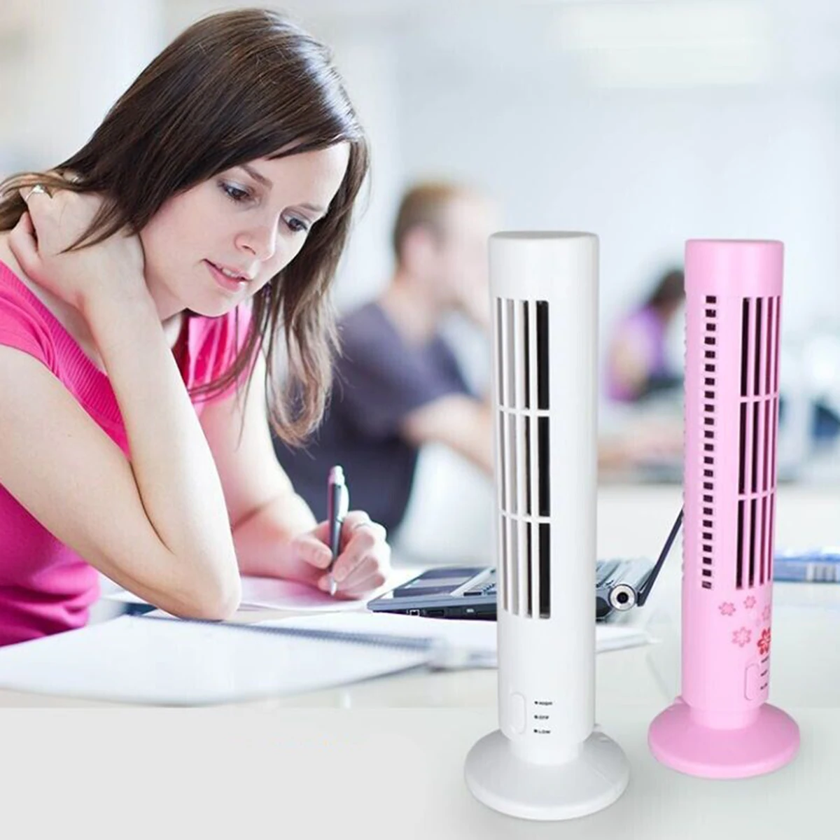 

Leafless Fan Mini Desk Fan Adjustable Rechargeable USB Powered Table Cooler Portable Summer Must-have Lightweight