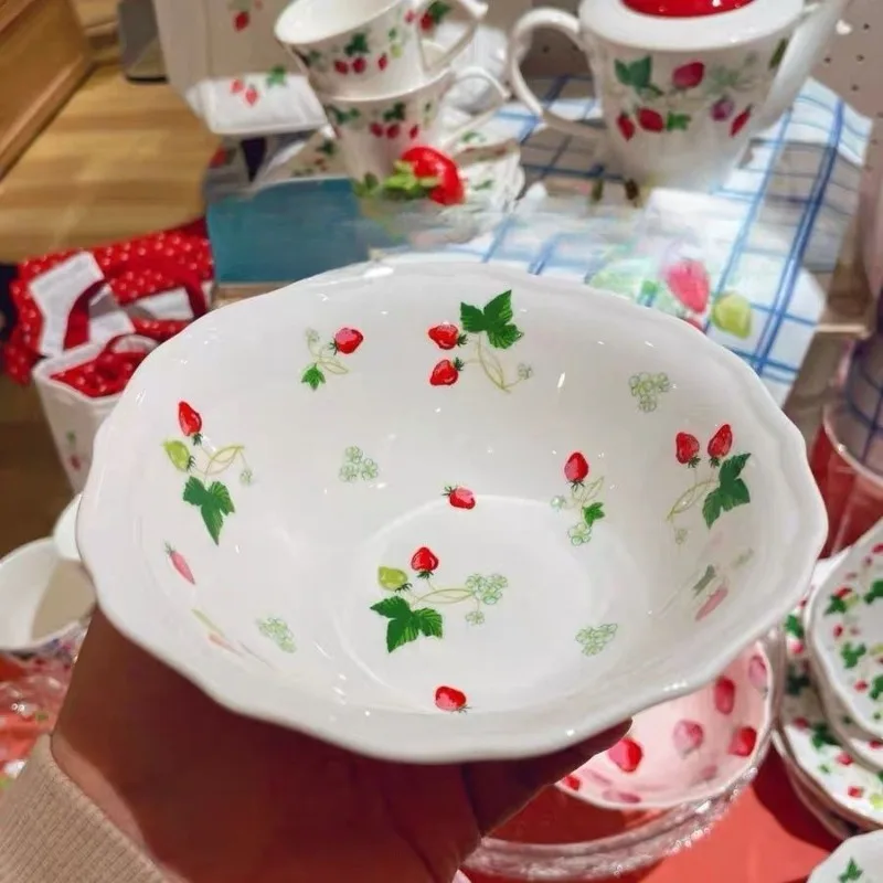 Apple dish set, household cute ceramics, high-value tableware dishes, girl heart Japanese