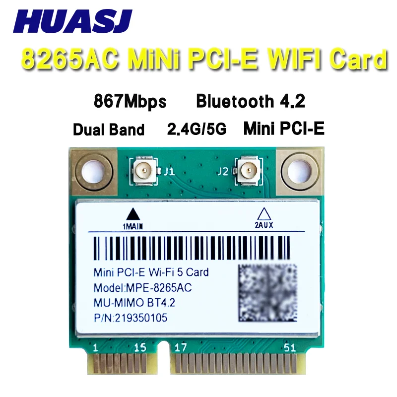 

AC8265 Двухдиапазонный сетевой адаптер 2,4G/5G 8265HMW BT4.2 mini PC-E WIFI CARD 8265 для Win 7/8/10/11