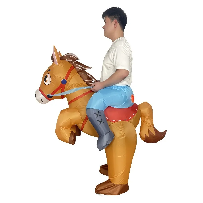 زي عيد الميلاد القابل للنفخ، بدلة ركوب الخيل، بدلة رعاة البقر، زي كرنفال فاخر، زي رعاة البقر، مقاس الكبار #6