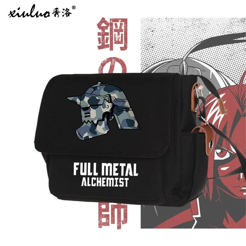 

Anime Fullmetal Alchemist Cartoon Shoulder Bags Satchel Bag Men Women Causal Adjustable Strap Messengerbag Crossbody Haversack