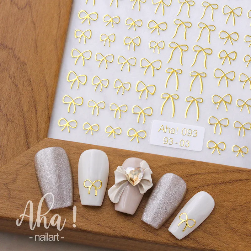 Small Lovely Bow Nail Stickers 3D Ultra-thin Self-Adhesive Sliders Nail Art Decoration Decals DIY Manicure Accesories