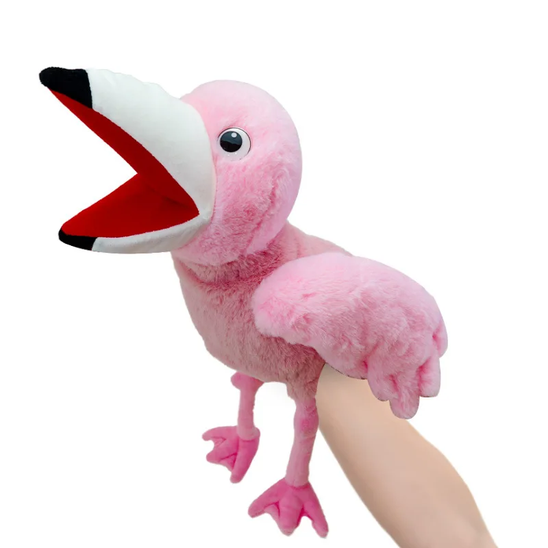 

Hand Puppet Plush Toy Flamingo Bird Mouth Can Move