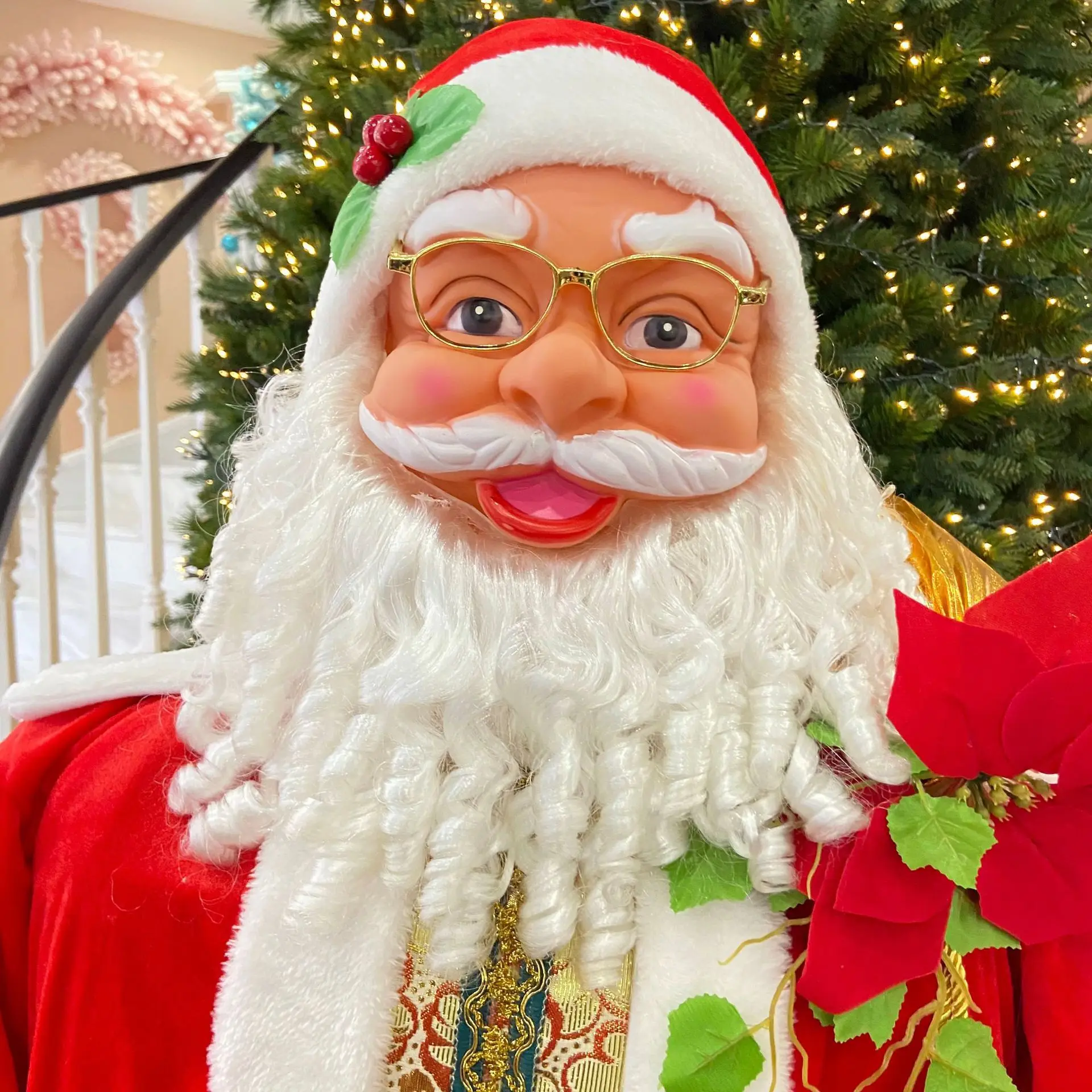 Santa Claus 1.8m Welcome Santa Claus Shopping Mall Voice-activated Dance Electric Santa Music Manufacturer Supply
