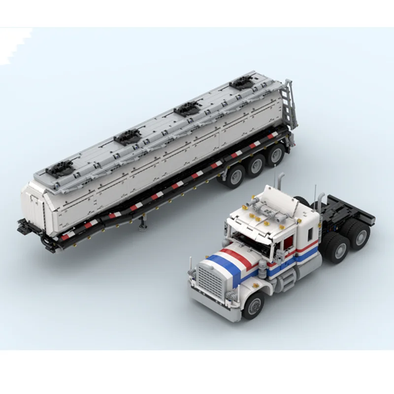 Urban Model Moc Bausteine 5580, Highway Drilling Rig Tank Semi-Trailer-Technologie, Ziegel, DIY-Montage, Konstruktion, Spielzeug, Geschenke