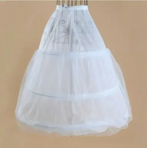 One Size Crinoline Hoop Petticoat 3 Tyre Rings Tulle White Underskirt