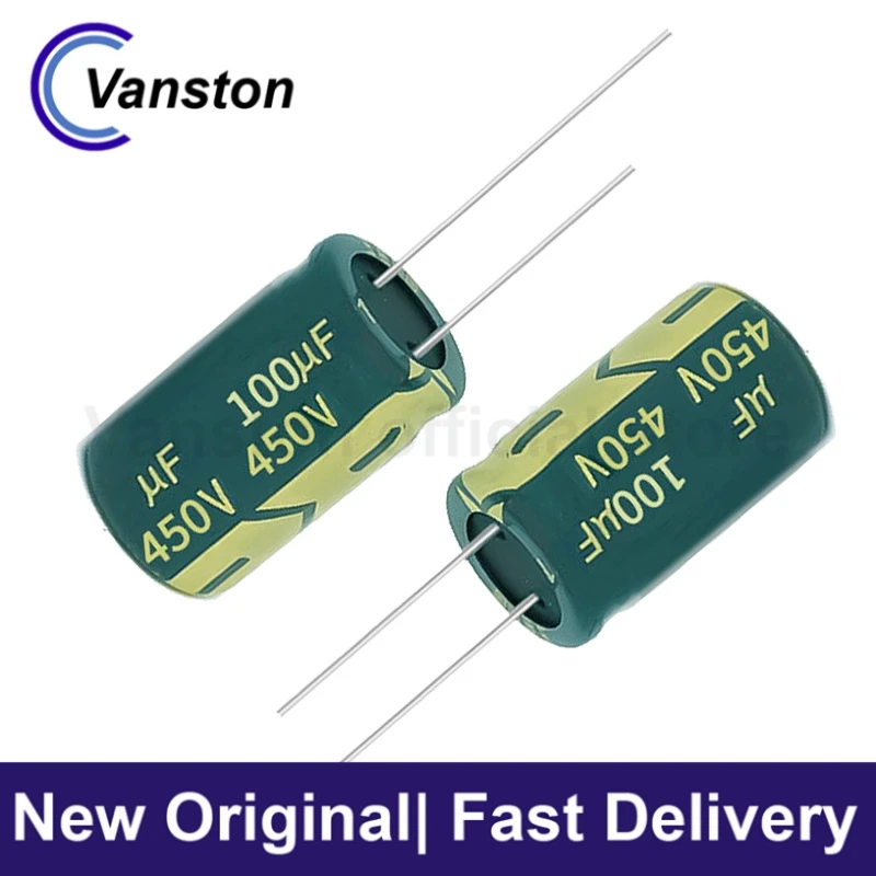 5pcs Aluminum Electrolytic Capacitor 450V100UF 18*30mm Inline High Frequency Low Resistance Factory Stock 100UF/450V