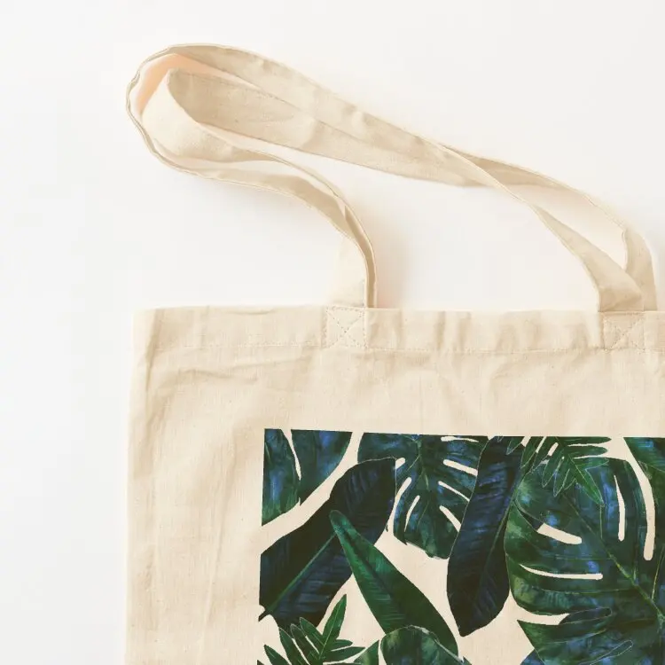 Perceptive Dream Tropical Nature Botanical Plants Painting Palm Monstera Banana Leaves Jungle Tote Bag