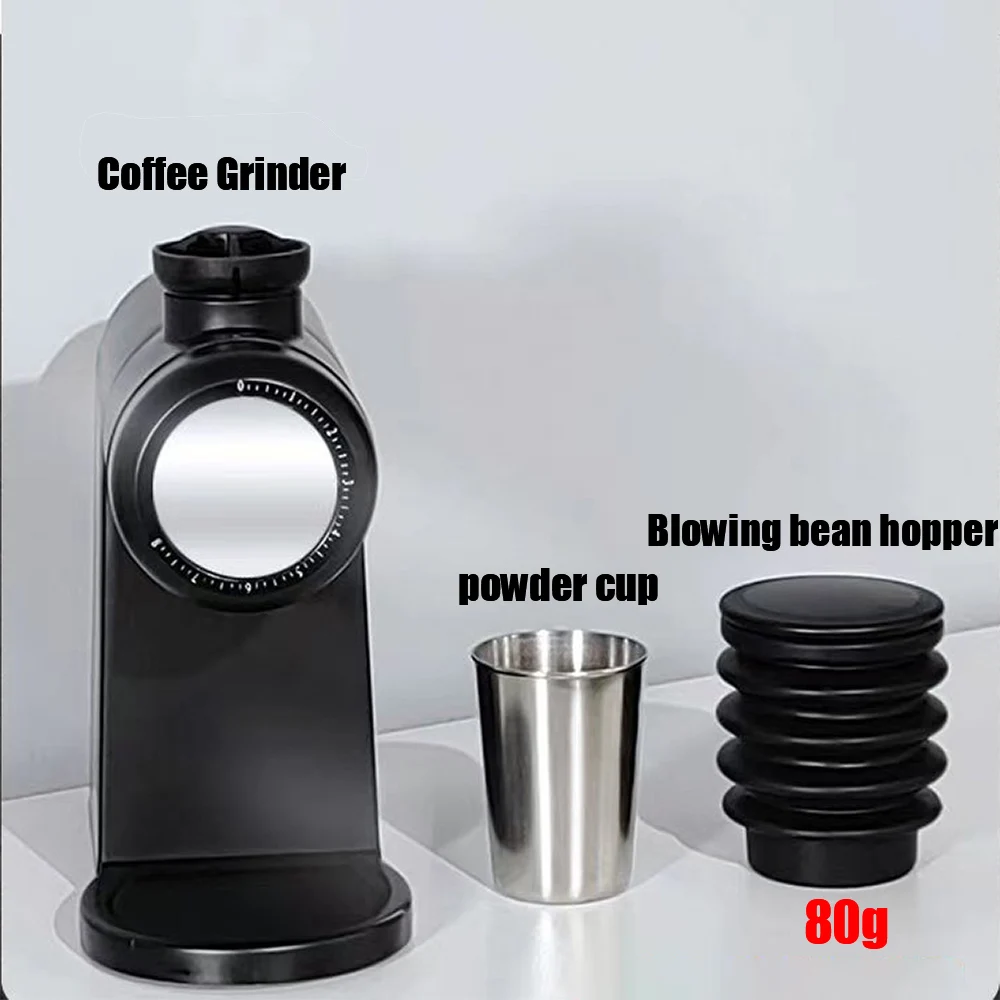 Xeoleo 48mm Stainless Steel Flat Burr Espresso Coffee Grinder 8 Adjustable 80g Italian Household Coffee Bean Grinding Machine