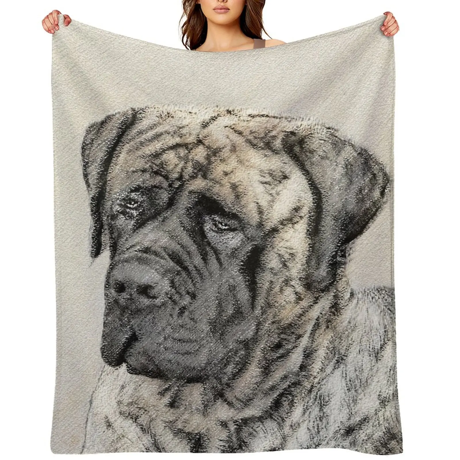 

English Mastiff (Brindle) Throw Blanket Decorative Sofas valentine gift ideas Sofa Travel Blankets