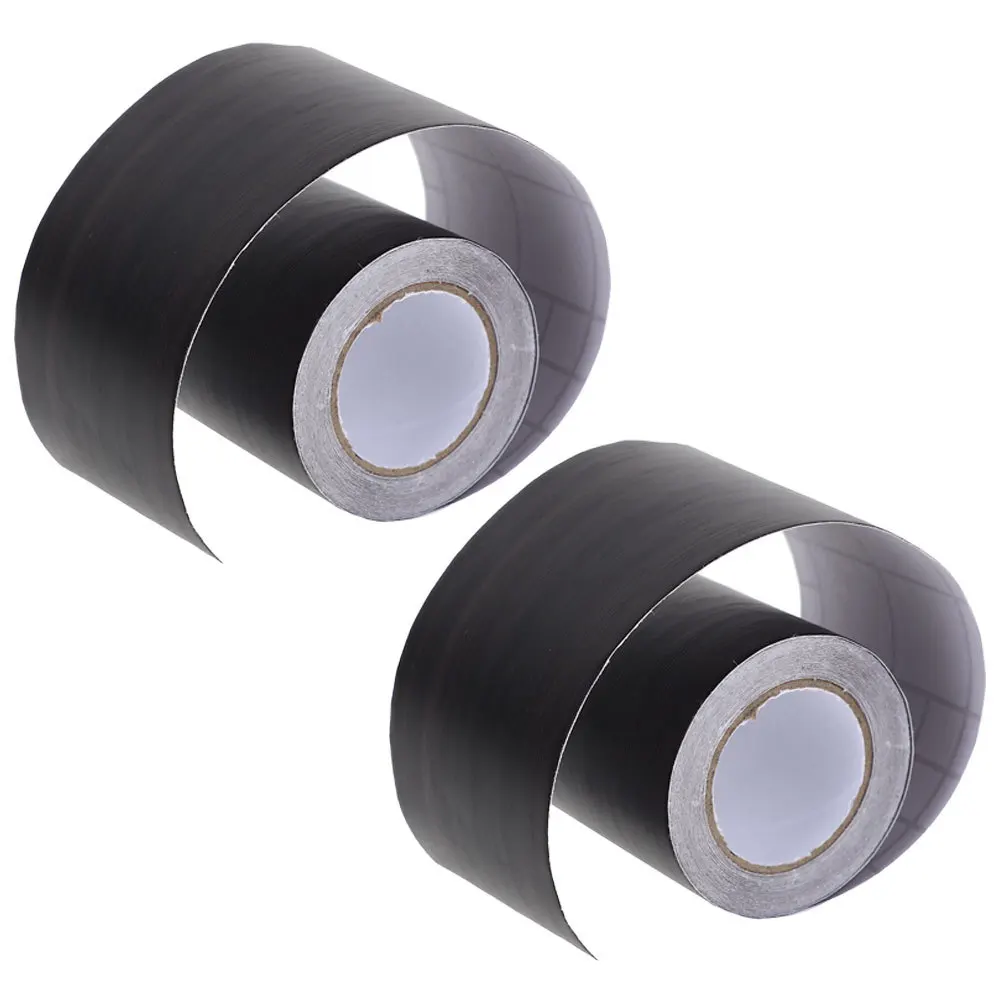 2 لفات مرنة لاصق جدار صب تقليم التفاف مجلس ملصقات ديكور الطابق السقف الأسود بولي كلوريد الفينيل ذاتية اللصق تقليم ل #5
