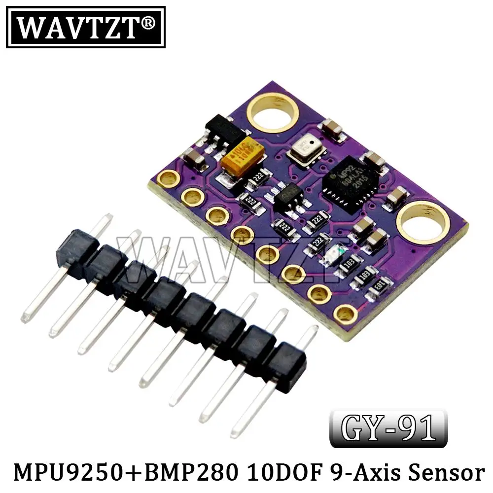 MPU-9250 MPU9250 BMP280 SPI IIC/I2C 10DOF Acceleration Gyroscope Compass 9-Axis Sensor Board Module GY-91 For Arduino 3-5V