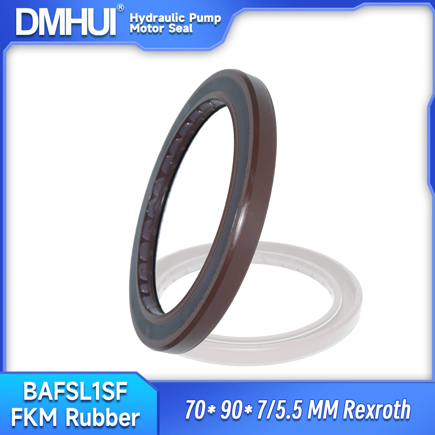 

DMHUI Hydraulic Pump Shaft Oil Seal 70x90x7/5.5mm High Pressure FKM Rubber BAFSL1SF Type Seals for Rexroth A6VM200, A7VO160 Pump