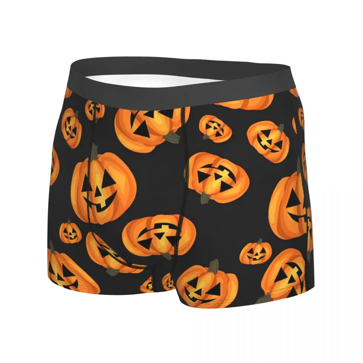 Happy Pumpkin Face Underwear Halloween Soft Underpants Print Shorts Briefs 3D Pouch Male Oversize Boxershorts