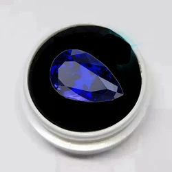 Large Tanzanite Blue Sapphire 12.50ct 12x16mm Pear Cut Sri-Lanka VVS Loose Gemstone For Jewelry Making Beads