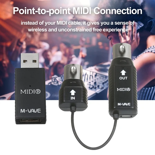Imagen 2 del producto Sistema de transmisión inalámbrica Mini, adaptador inalámbrico MIDI, Plug and Play, compatible con sistema Wins, teléfono inteligente, MS1, M-VAVE