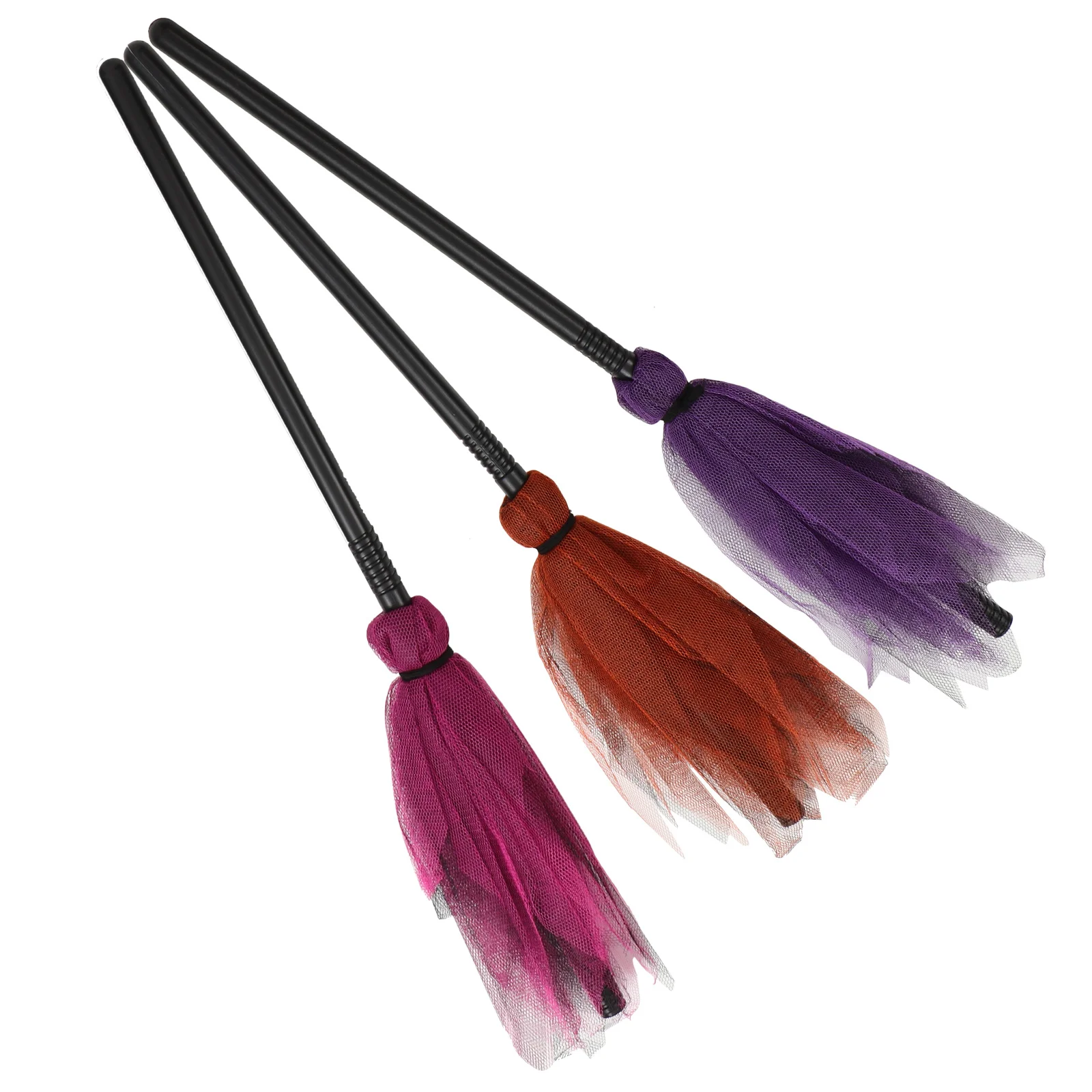 3 قطع مكنسة ساحرة خفيفة الوزن للهالوين كوسبلاي لتزيين الحفلات دعامة خيوط ناعمة محمولة بدون نتوءات هدية فريدة من نوعها #1