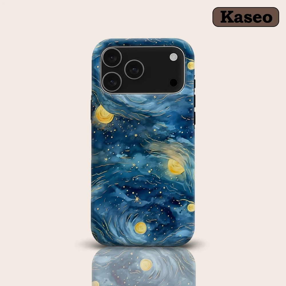 KASEO Matte Bumper for Magsafe Case for IPhone 17 16 15 14 Plus 13 Pro Max Shockproof Hard PC Starry Night Repeat Cover